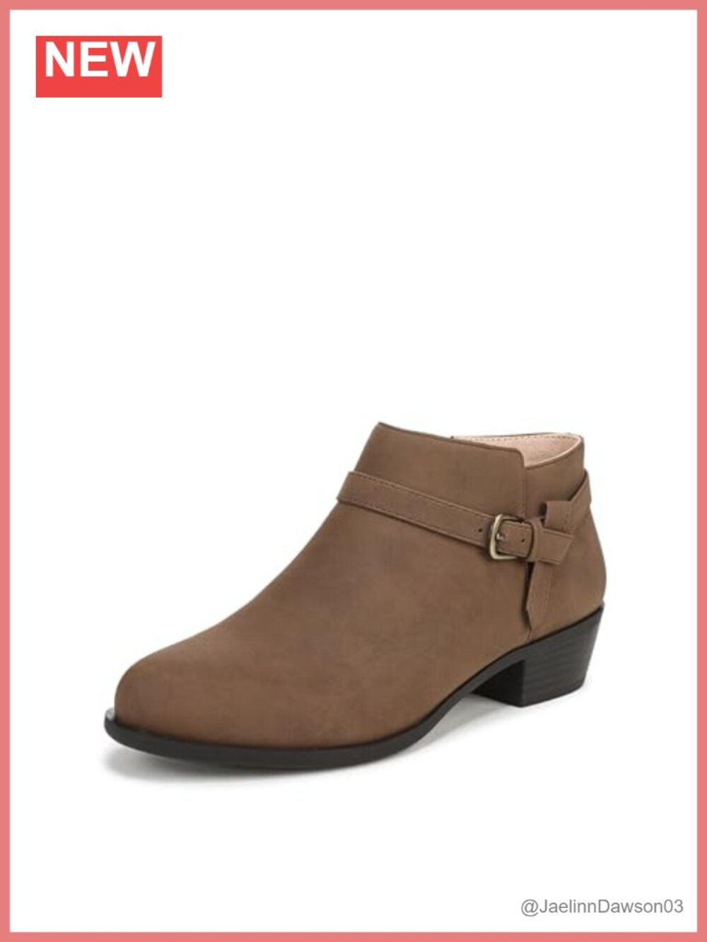 Faux Leather Ankle Bootie with Side Zip & Block Heel